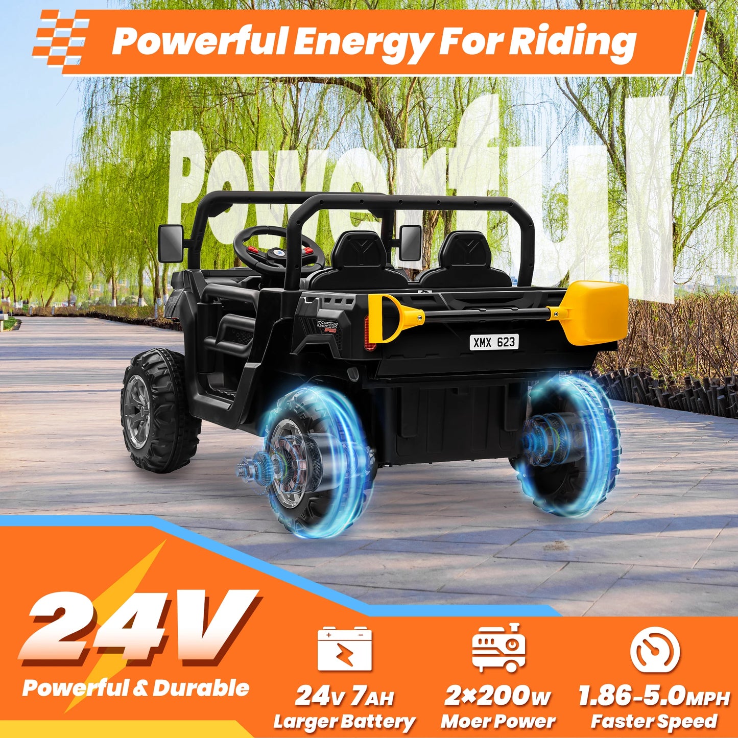Tiny Trail Toys 24V Ride on 2 Seater Kids UTV