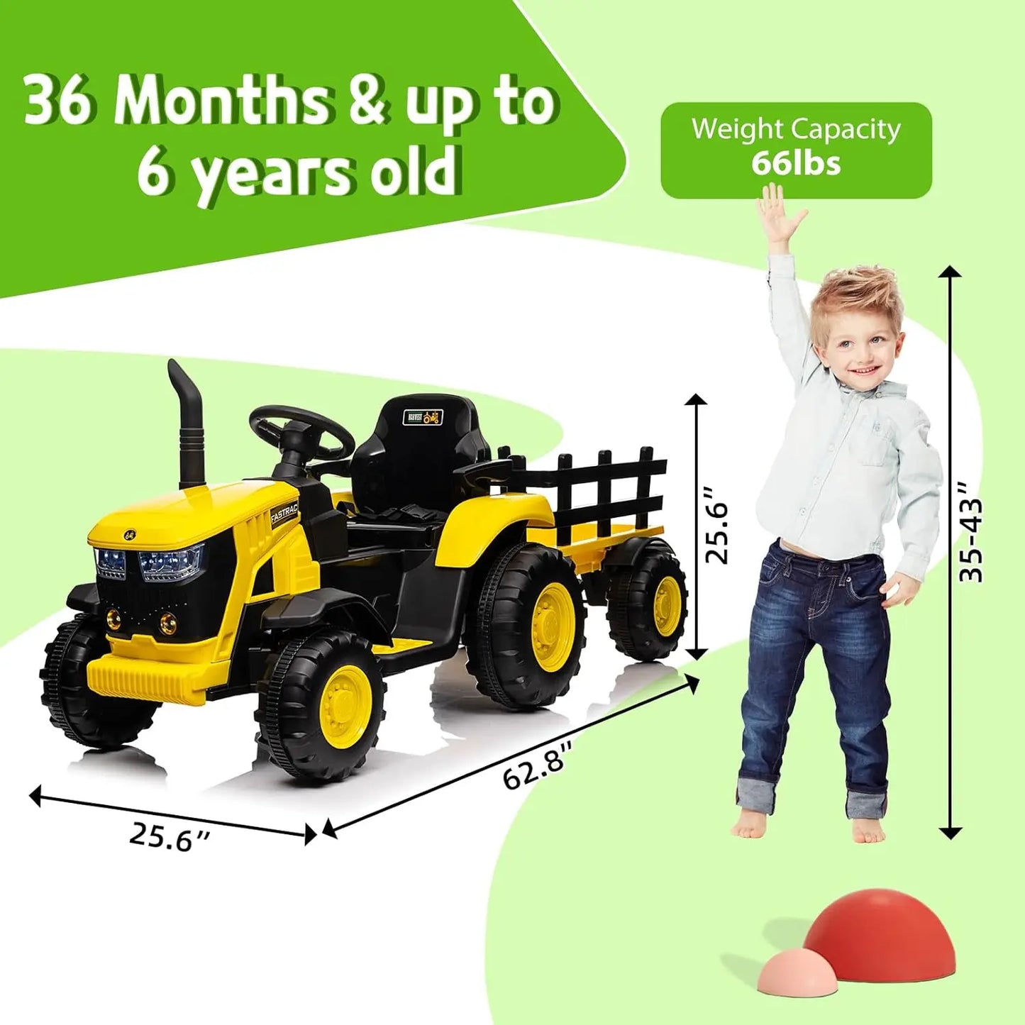 Tiny Trail Toys Kids 12V Ride-On Tractor